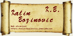 Kalin Božinović vizit kartica